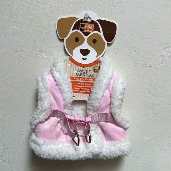 New The Dog Walker CO Style Harness for a Small Dogs Size Medium Pink & White - Picture 1 of 6